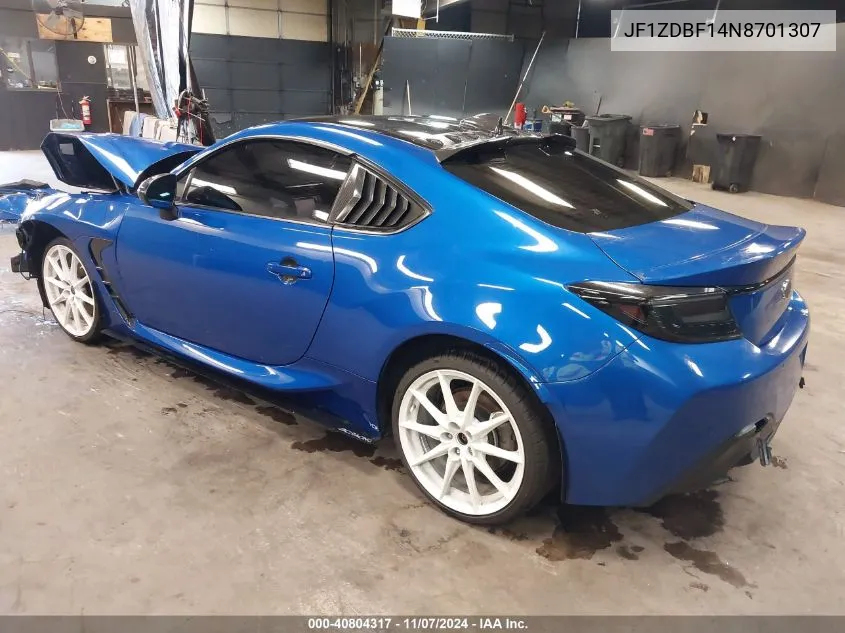 2022 Subaru Brz Limited VIN: JF1ZDBF14N8701307 Lot: 40804317