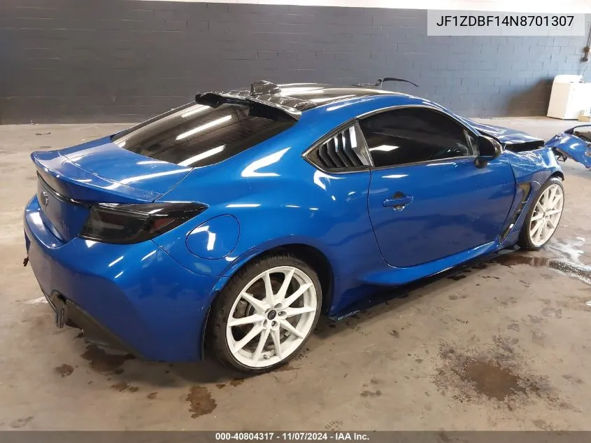 2022 Subaru Brz Limited VIN: JF1ZDBF14N8701307 Lot: 40804317