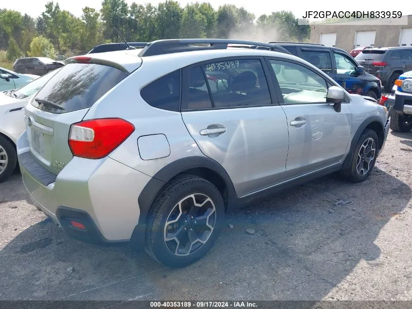 2013 Subaru Xv Crosstrek 2.0I Premium VIN: JF2GPACC4DH833959 Lot: 40353189