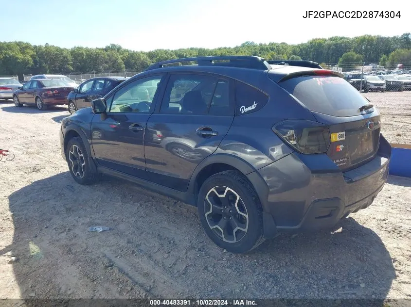 2013 Subaru Xv Crosstrek 2.0I Premium VIN: JF2GPACC2D2874304 Lot: 40483391