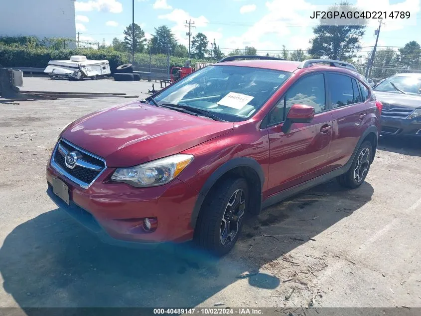 2013 Subaru Xv Crosstrek 2.0I Limited VIN: JF2GPAGC4D2214789 Lot: 40489147