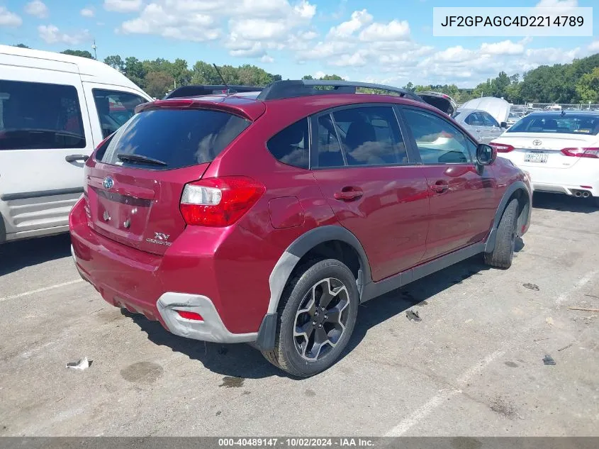 2013 Subaru Xv Crosstrek 2.0I Limited VIN: JF2GPAGC4D2214789 Lot: 40489147