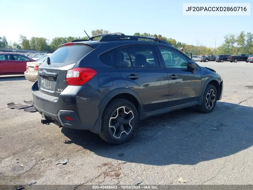 2013 Subaru Xv Crosstrek 2.0I Premium VIN: JF2GPACCXD2860716 Lot: 40496603