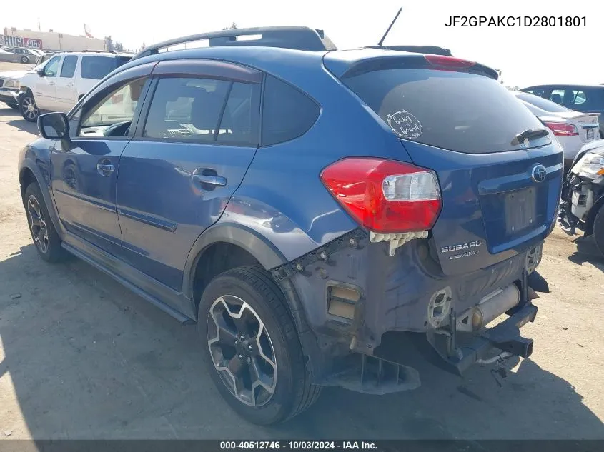 2013 Subaru Xv Crosstrek 2.0I Limited VIN: JF2GPAKC1D2801801 Lot: 40512746