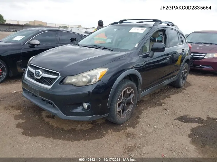 2013 Subaru Xv Crosstrek 2.0I Limited VIN: JF2GPAKC0D2835664 Lot: 40642110