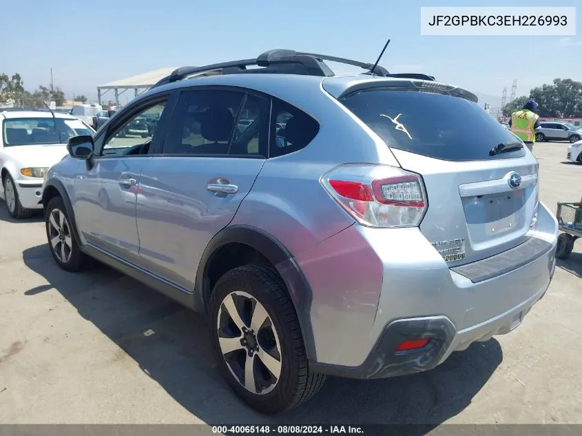 2014 Subaru Xv Crosstrek Hybrid 2.0I Touring VIN: JF2GPBKC3EH226993 Lot: 40065148