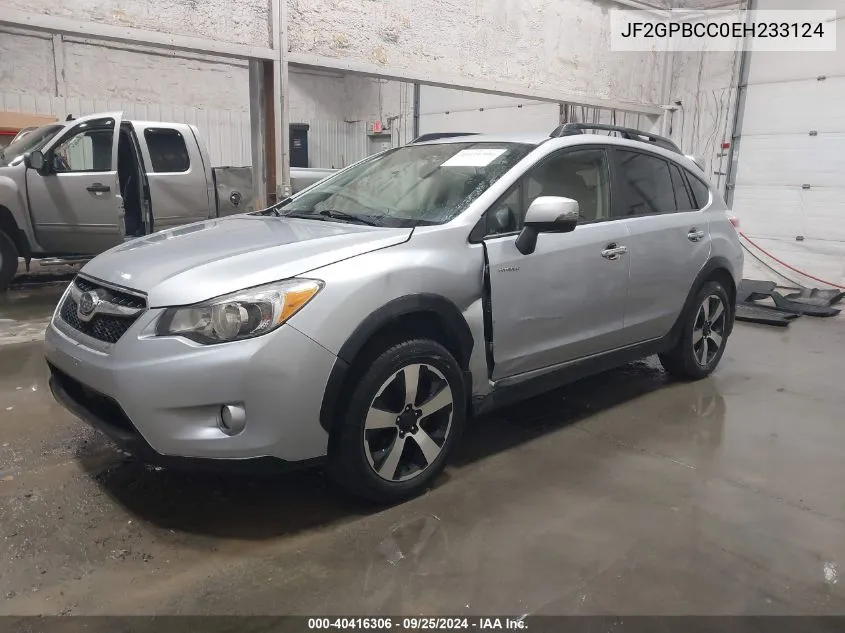 2014 Subaru Xv Crosstrek Hybrid 2.0I VIN: JF2GPBCC0EH233124 Lot: 40416306