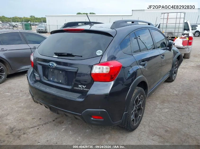 2014 Subaru Xv Crosstrek 2.0I Limited VIN: JF2GPAGC4E8292830 Lot: 40429735