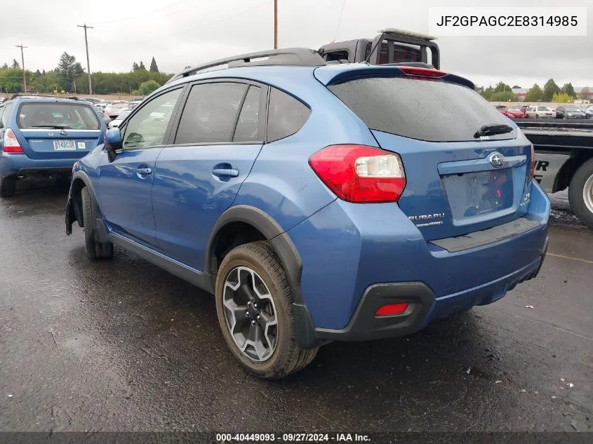 2014 Subaru Xv Crosstrek 2.0I Limited VIN: JF2GPAGC2E8314985 Lot: 40449093