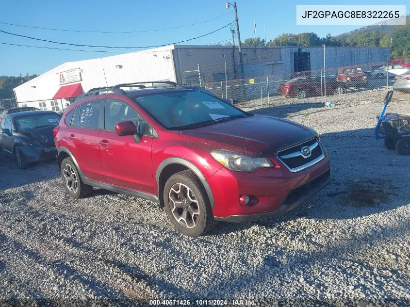 2014 Subaru Xv Crosstrek 2.0I Limited VIN: JF2GPAGC8E8322265 Lot: 40571426