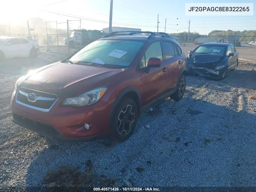 2014 Subaru Xv Crosstrek 2.0I Limited VIN: JF2GPAGC8E8322265 Lot: 40571426