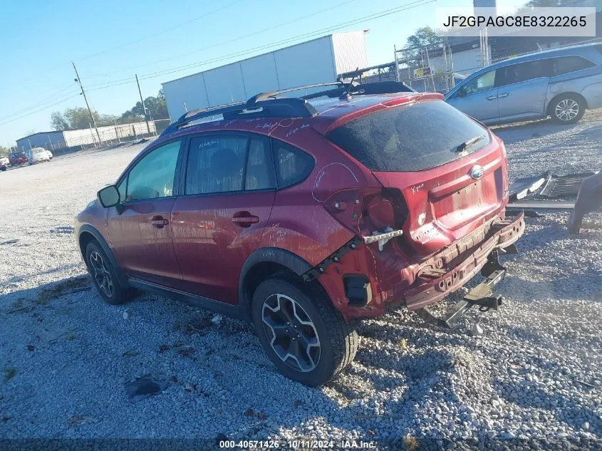 2014 Subaru Xv Crosstrek 2.0I Limited VIN: JF2GPAGC8E8322265 Lot: 40571426