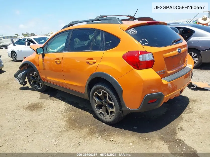 2015 Subaru Xv Crosstrek 2.0I Premium VIN: JF2GPADC5FH260667 Lot: 39706357