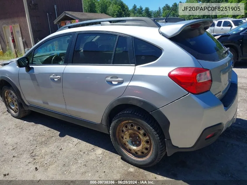 2015 Subaru Xv Crosstrek 2.0I Limited VIN: JF2GPAPC0F8251905 Lot: 39738356