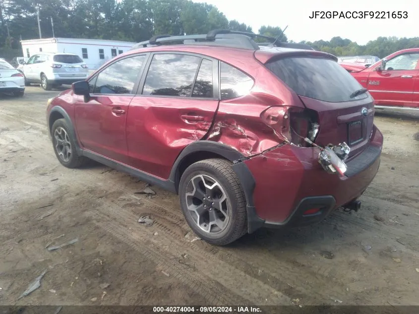 2015 Subaru Xv Crosstrek 2.0 Premium VIN: JF2GPACC3F9221653 Lot: 40274004