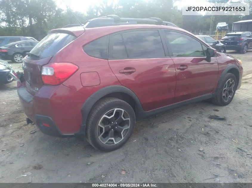 2015 Subaru Xv Crosstrek 2.0 Premium VIN: JF2GPACC3F9221653 Lot: 40274004