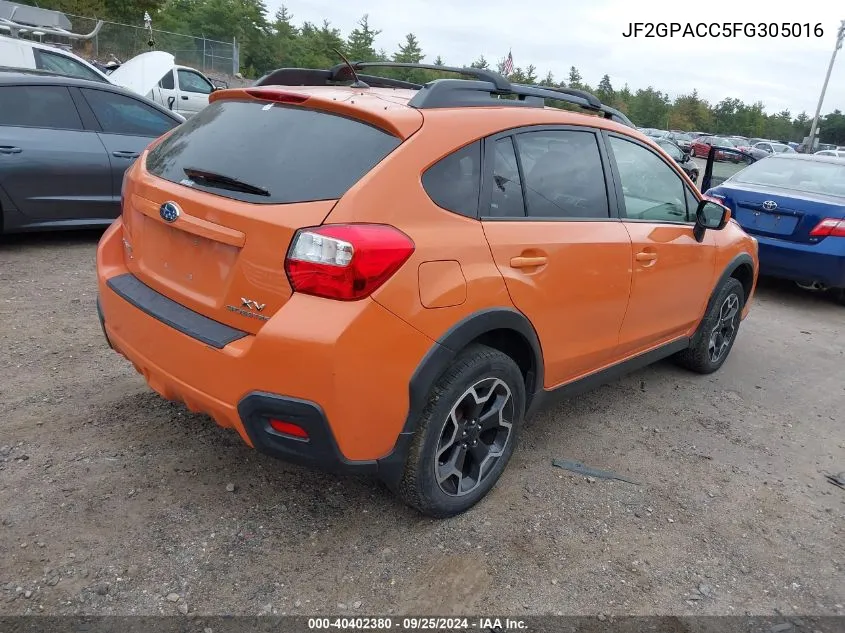 2015 Subaru Xv Crosstrek 2.0I Premium VIN: JF2GPACC5FG305016 Lot: 40402380