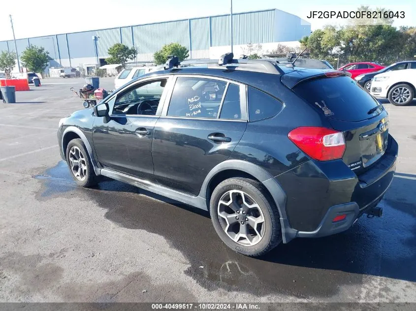 2015 Subaru Xv Crosstrek 2.0I Premium VIN: JF2GPADC0F8216043 Lot: 40499517