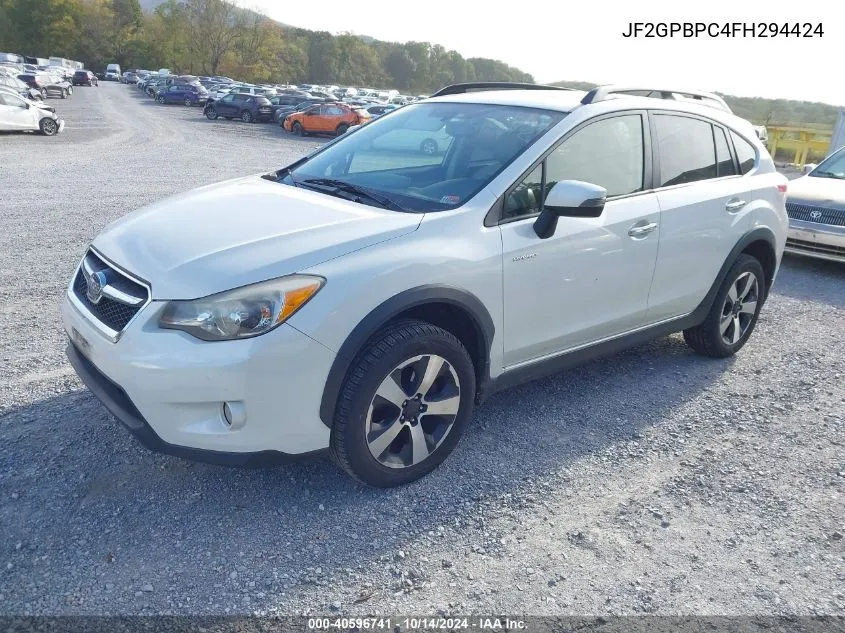 2015 Subaru Xv Crosstrek Hybrid Touring VIN: JF2GPBPC4FH294424 Lot: 40596741