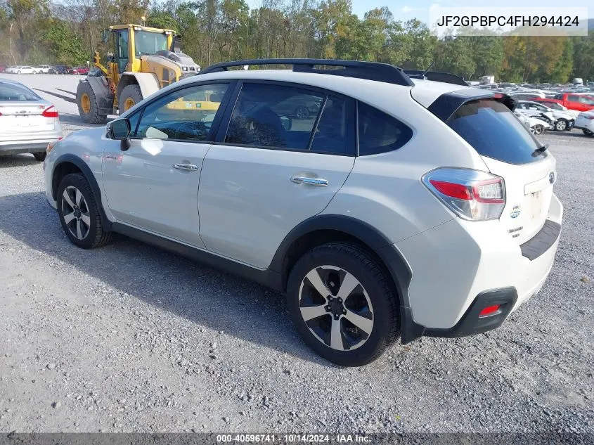 2015 Subaru Xv Crosstrek Hybrid Touring VIN: JF2GPBPC4FH294424 Lot: 40596741