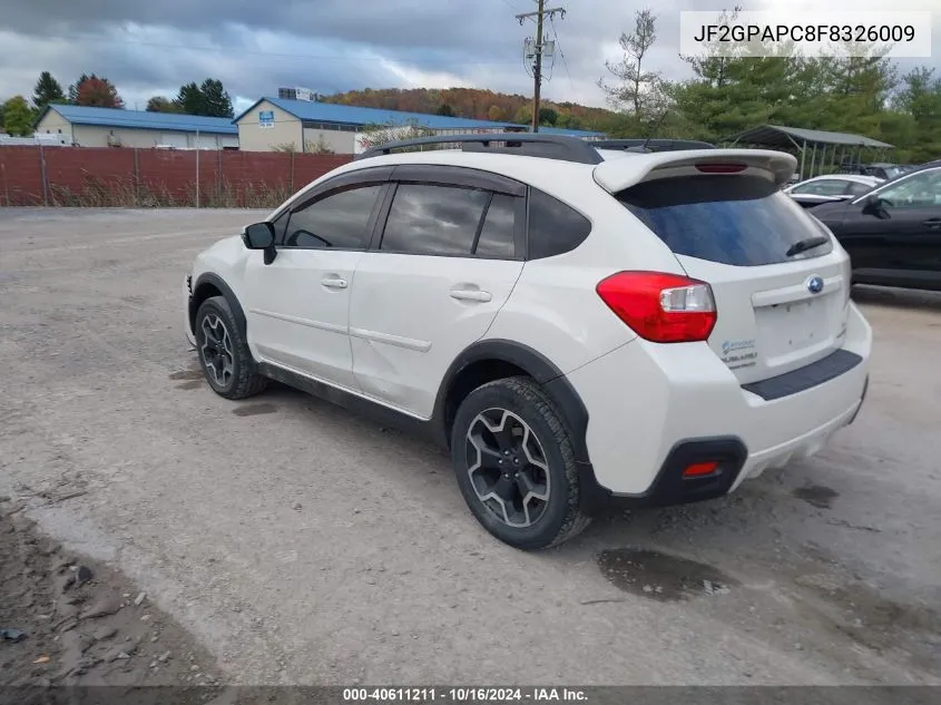 2015 Subaru Xv Crosstrek 2.0I Limited VIN: JF2GPAPC8F8326009 Lot: 40611211