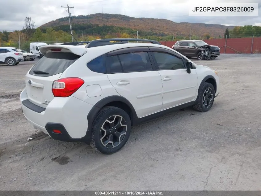 2015 Subaru Xv Crosstrek 2.0I Limited VIN: JF2GPAPC8F8326009 Lot: 40611211