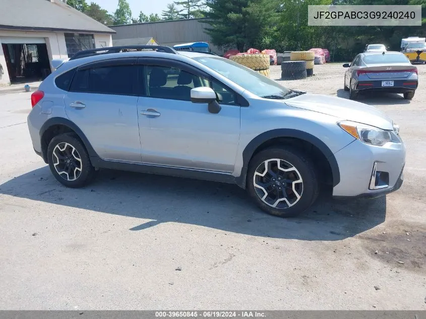 2016 Subaru Crosstrek 2.0I Premium VIN: JF2GPABC3G9240240 Lot: 39650845