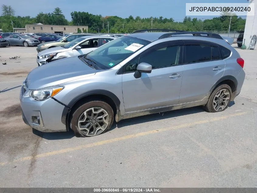 2016 Subaru Crosstrek 2.0I Premium VIN: JF2GPABC3G9240240 Lot: 39650845