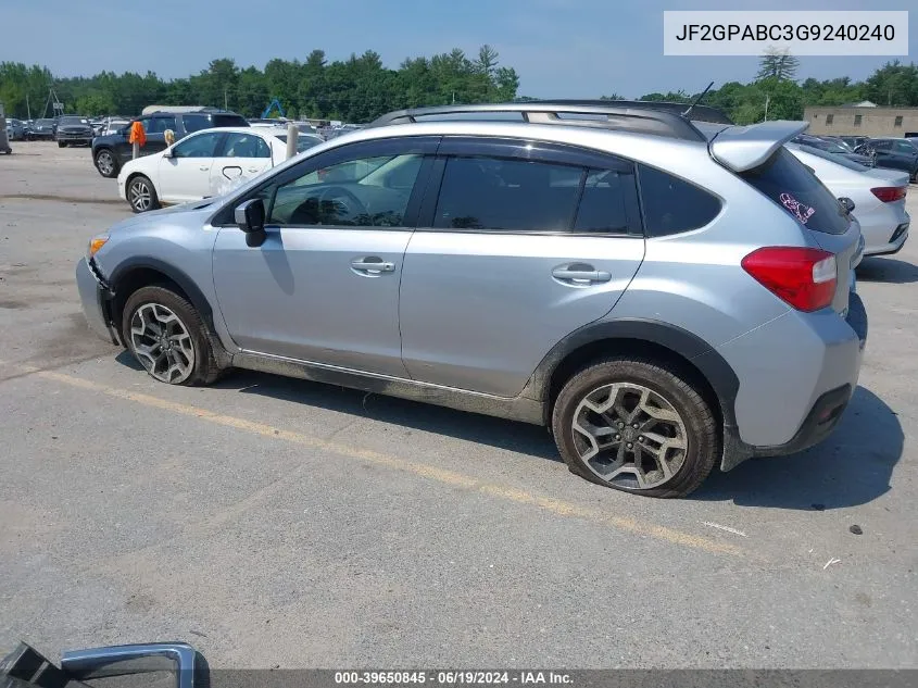 2016 Subaru Crosstrek 2.0I Premium VIN: JF2GPABC3G9240240 Lot: 39650845