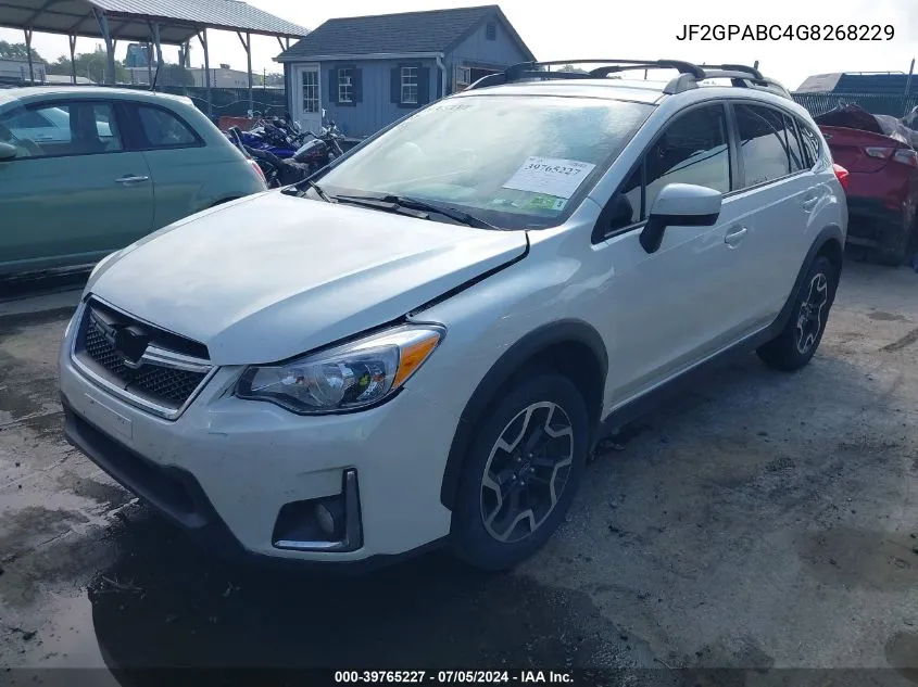 2016 Subaru Crosstrek 2.0I Premium VIN: JF2GPABC4G8268229 Lot: 39765227