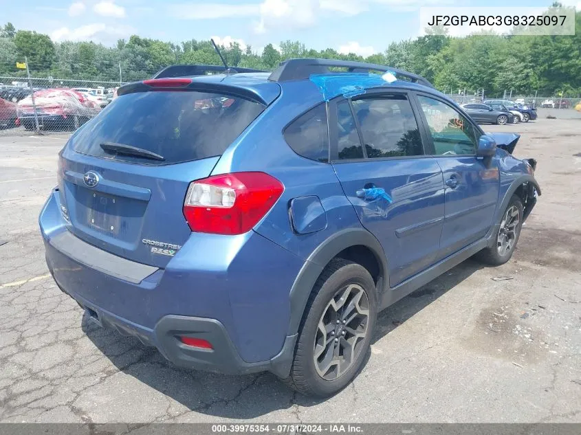 2016 Subaru Crosstrek 2.0I Premium VIN: JF2GPABC3G8325097 Lot: 39975354