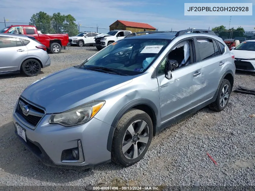 2016 Subaru Crosstrek Hybrid Touring VIN: JF2GPBLC2GH202928 Lot: 40097496