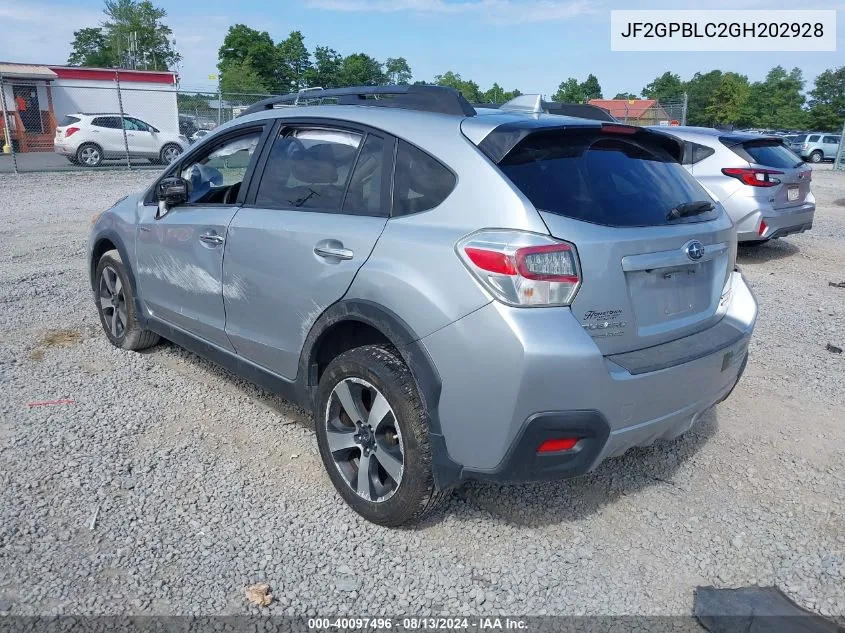 2016 Subaru Crosstrek Hybrid Touring VIN: JF2GPBLC2GH202928 Lot: 40097496