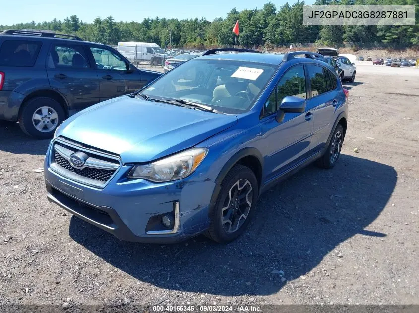 2016 Subaru Crosstrek 2.0I Premium VIN: JF2GPADC8G8287881 Lot: 40155345