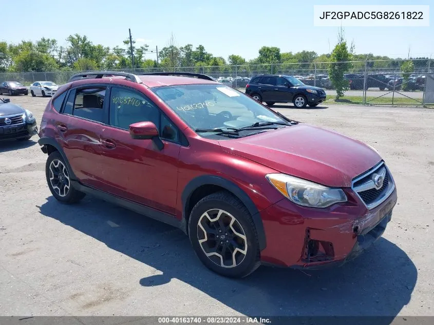 2016 Subaru Crosstrek 2.0I Premium VIN: JF2GPADC5G8261822 Lot: 40163740