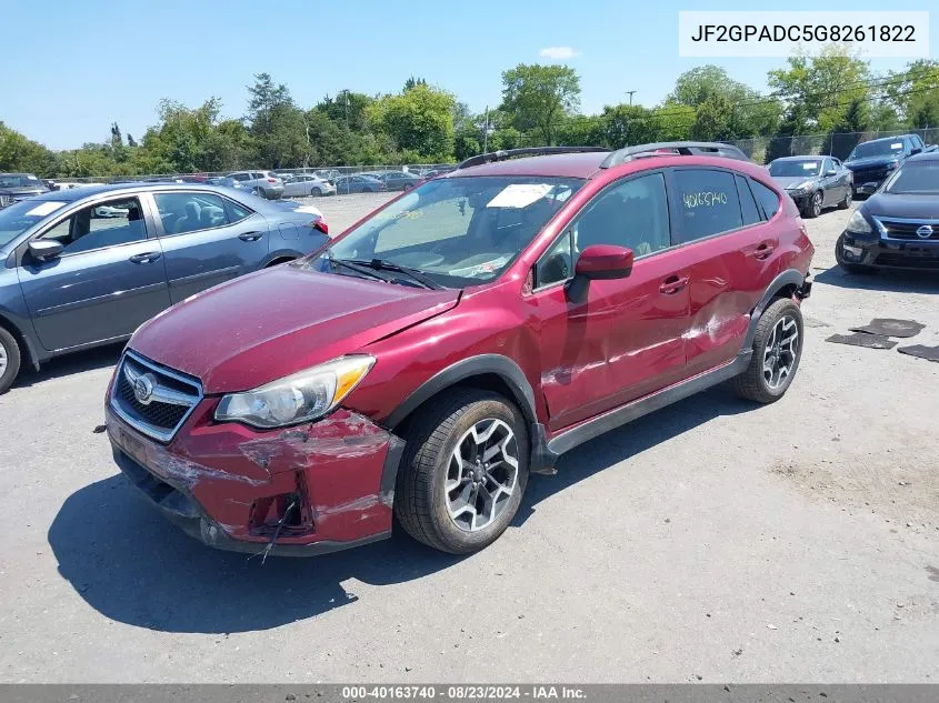 2016 Subaru Crosstrek 2.0I Premium VIN: JF2GPADC5G8261822 Lot: 40163740