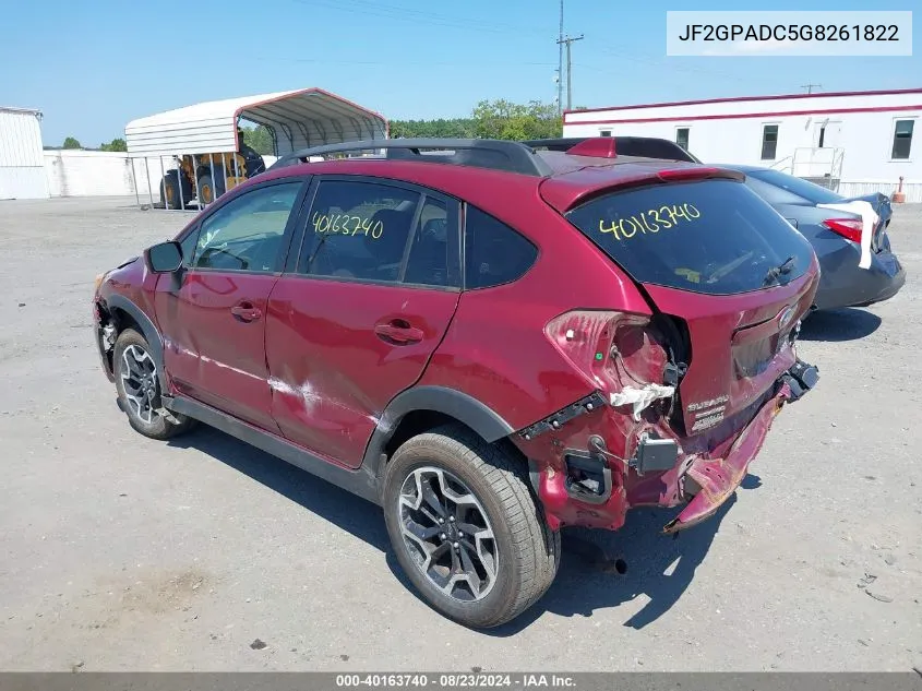 2016 Subaru Crosstrek 2.0I Premium VIN: JF2GPADC5G8261822 Lot: 40163740