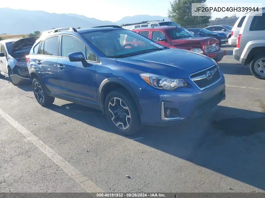 2016 Subaru Crosstrek 2.0I Premium VIN: JF2GPADC4GH339944 Lot: 40191932