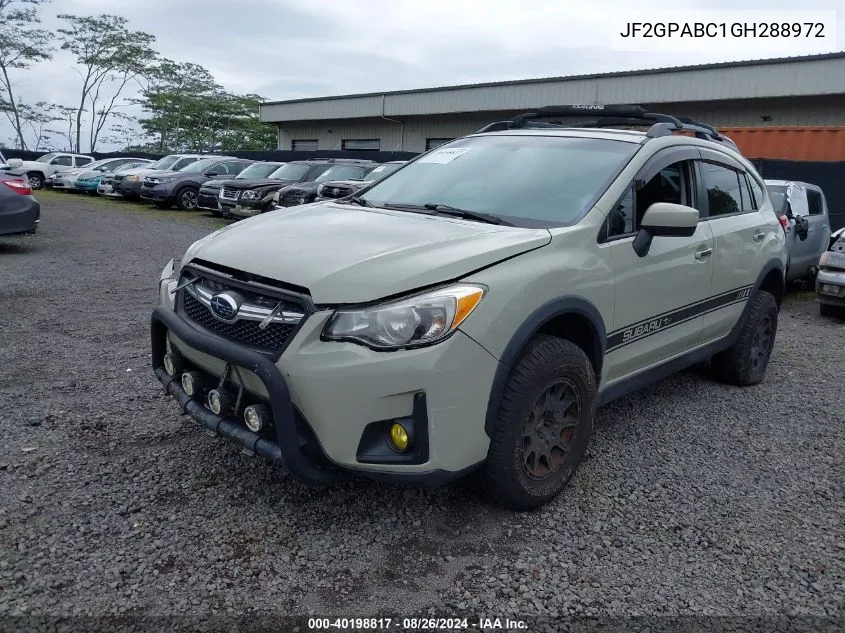 2016 Subaru Crosstrek 2.0I Premium VIN: JF2GPABC1GH288972 Lot: 40198817