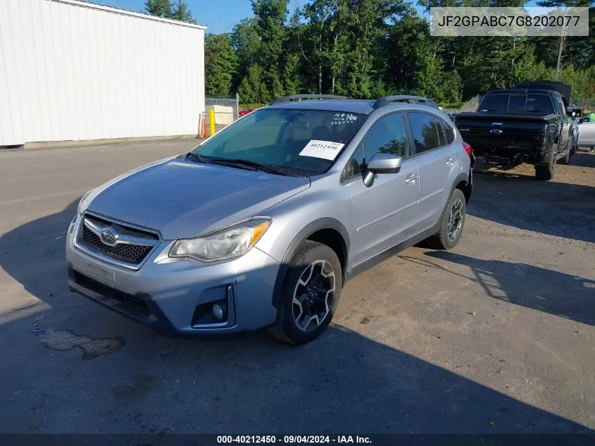 2016 Subaru Crosstrek 2.0I Premium VIN: JF2GPABC7G8202077 Lot: 40212450