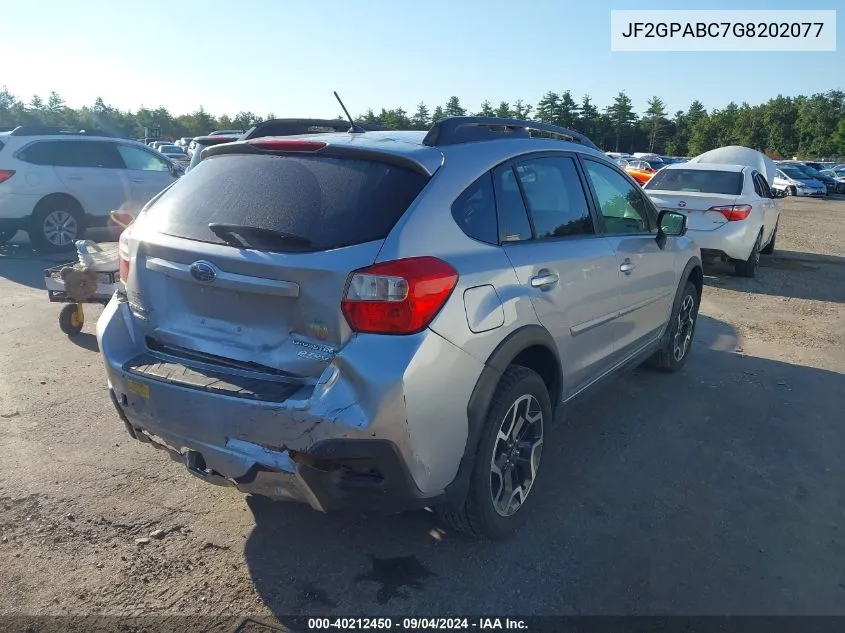 2016 Subaru Crosstrek 2.0I Premium VIN: JF2GPABC7G8202077 Lot: 40212450