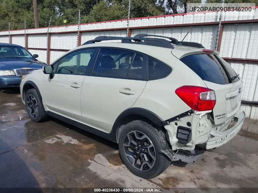 JF2GPABC9G8346200 2016 Subaru Crosstrek 2.0I Premium