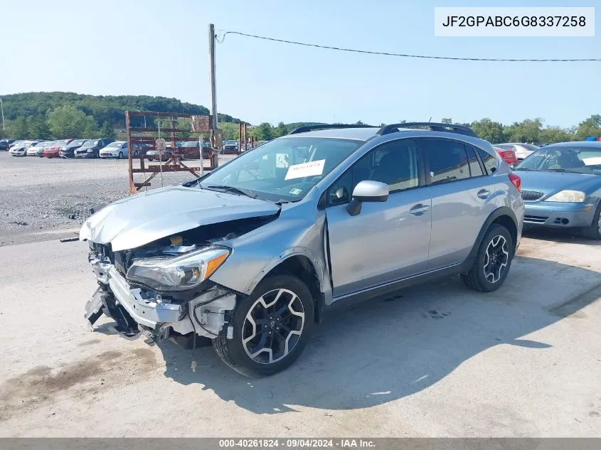 2016 Subaru Crosstrek 2.0I Premium VIN: JF2GPABC6G8337258 Lot: 40261824