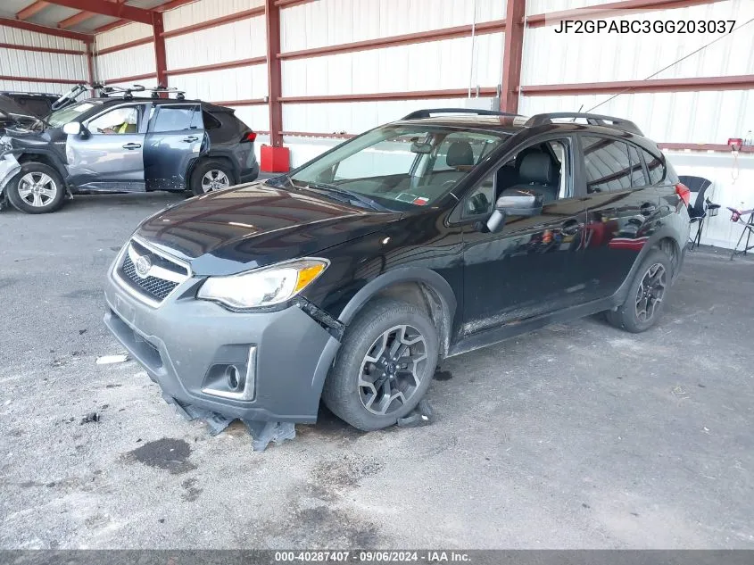 JF2GPABC3GG203037 2016 Subaru Crosstrek 2.0I Premium