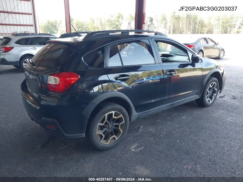 JF2GPABC3GG203037 2016 Subaru Crosstrek 2.0I Premium