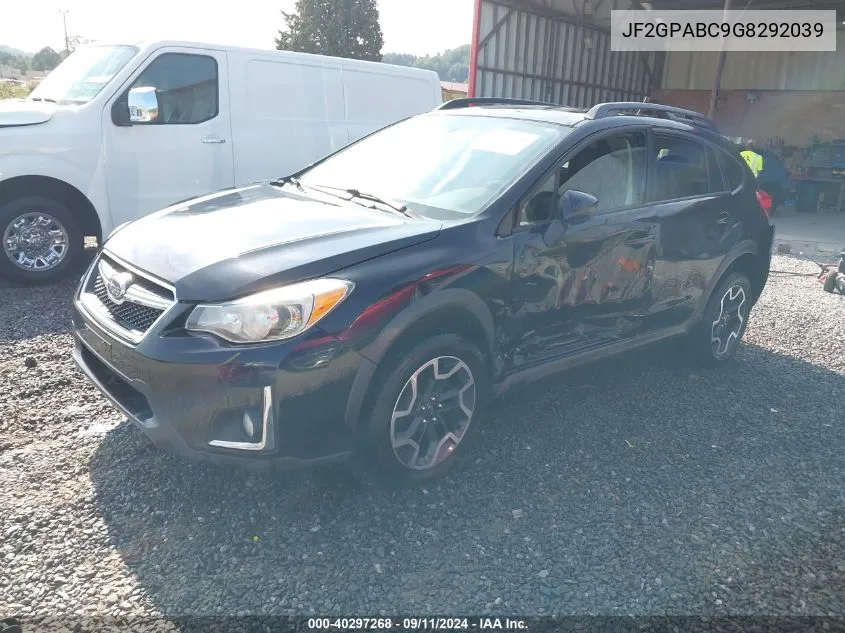 2016 Subaru Crosstrek 2.0I Premium VIN: JF2GPABC9G8292039 Lot: 40297268