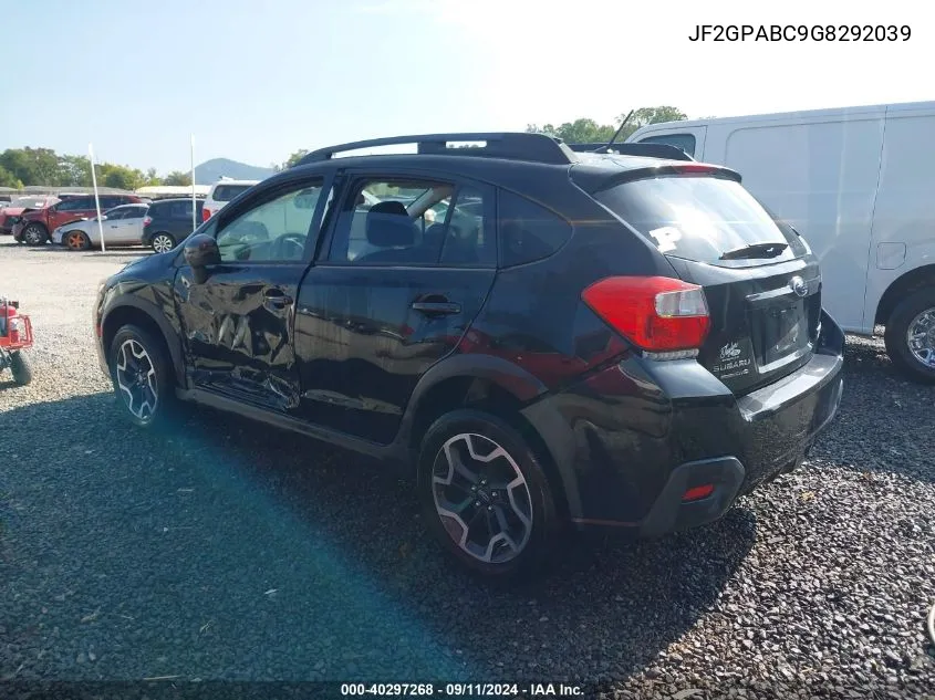 2016 Subaru Crosstrek 2.0I Premium VIN: JF2GPABC9G8292039 Lot: 40297268