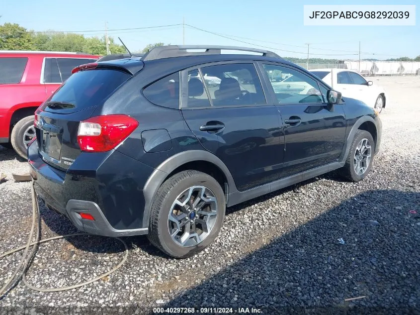 2016 Subaru Crosstrek 2.0I Premium VIN: JF2GPABC9G8292039 Lot: 40297268