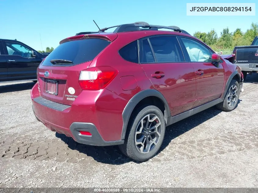 2016 Subaru Crosstrek Premium VIN: JF2GPABC8G8294154 Lot: 40308559