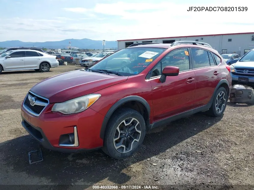 2016 Subaru Crosstrek 2.0I Premium VIN: JF2GPADC7G8201539 Lot: 40332068